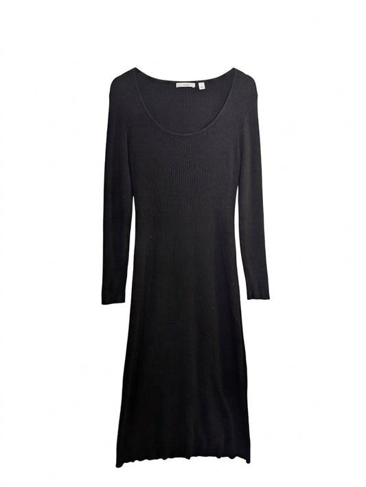 Country Road Black Ribbed Knit Midi Dress - Size XL - Image 1