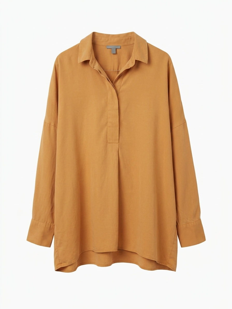 COS Oversized Long Sleeve Collared Shirt Mustard Yellow - Image 1
