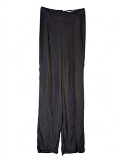 SIR. Wide Leg Trousers Black Silk Front Seam Detail Size 0 - Image 1