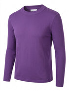Gianni Feraud Purple Ribbed Knit Crew Neck Sweater - Women's UK 12 - Image 1