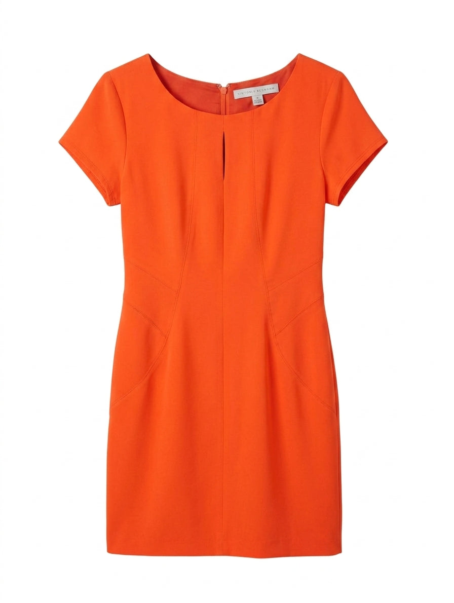Victoria Beckham for Target Orange Short Sleeve Sheath Dress - US 4 - Image 1