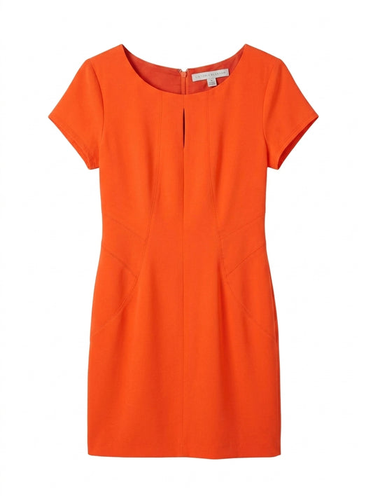 Victoria Beckham for Target Orange Short Sleeve Sheath Dress - US 4 - Image 1