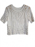 Marcs Crochet Knit Short Sleeve Top White - Image 1