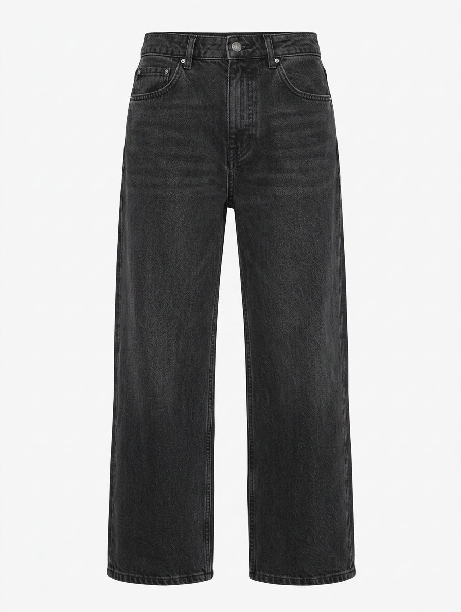 Anine Bing Tyler Jeans Washed Black Straight Leg Size 29 - Image 1