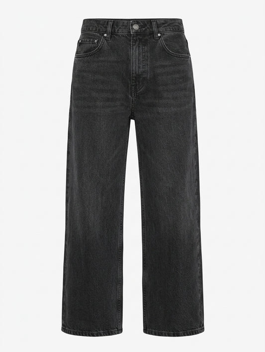 Anine Bing Tyler Jeans Washed Black Straight Leg Size 29 - Image 1