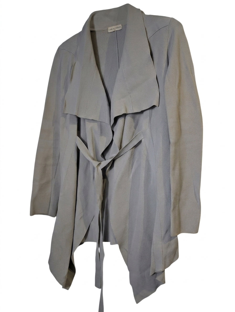 Scanlan Theodore Crepe Knit Waterfall Jacket Grey - Image 1
