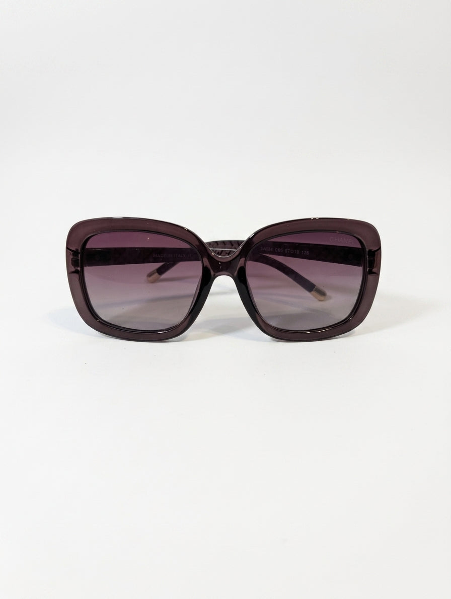 Chanel 54024 C65 Sunglasses Quilted Frame Dark Purple 57-19-138 - Image 1