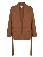 Elka Collective Shawl Collar Belted Cardigan Tan Brown AU/UK 8 - Image 1