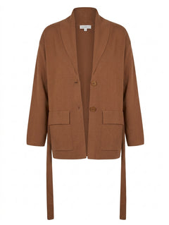 Elka Collective Shawl Collar Belted Cardigan Tan Brown AU/UK 8 - Image 1