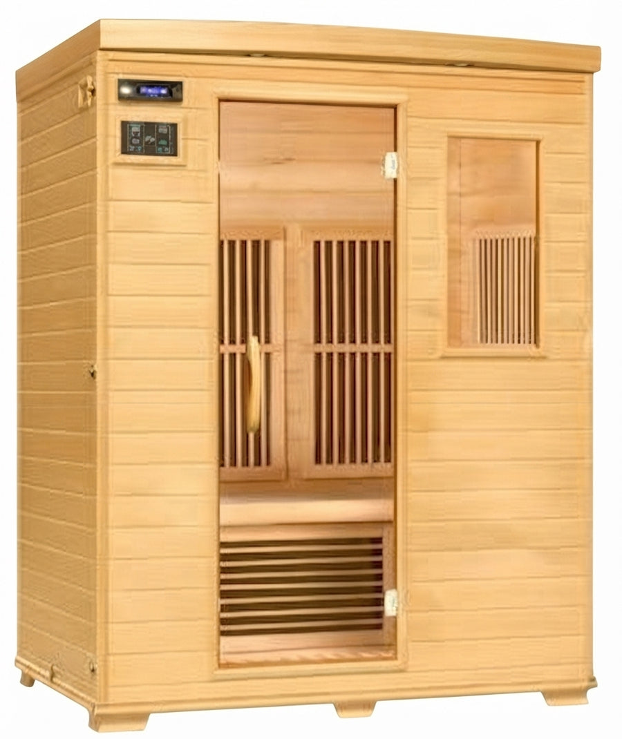 Barcelona 3-Person Far Infrared Sauna Natural Wood - Image 2