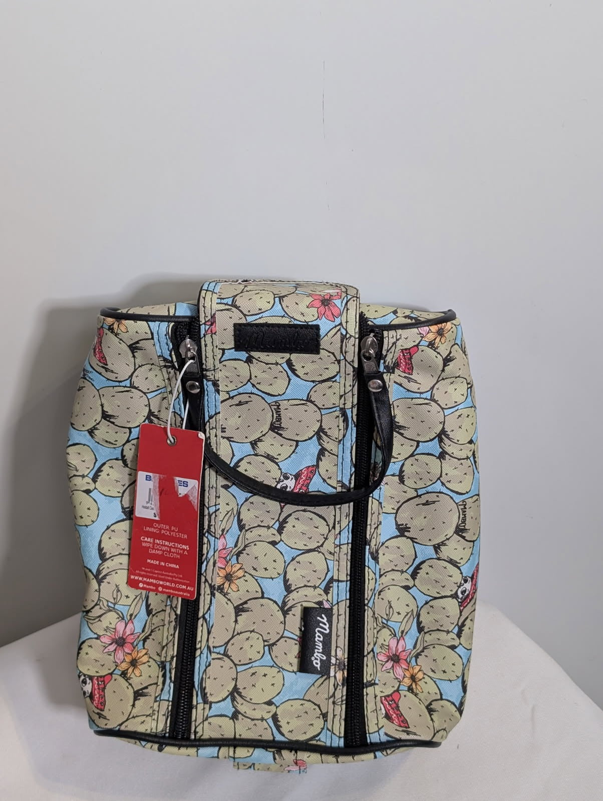Mambo Cactus Print Toiletry Bag Blue Green - Image 1