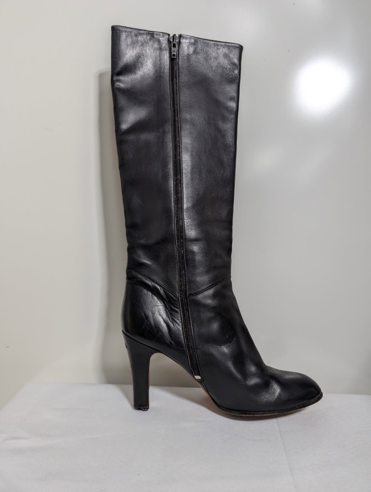 Umberto Romagnoli Knee-High Leather Boots Black Women's EU 38.5 - Image 3