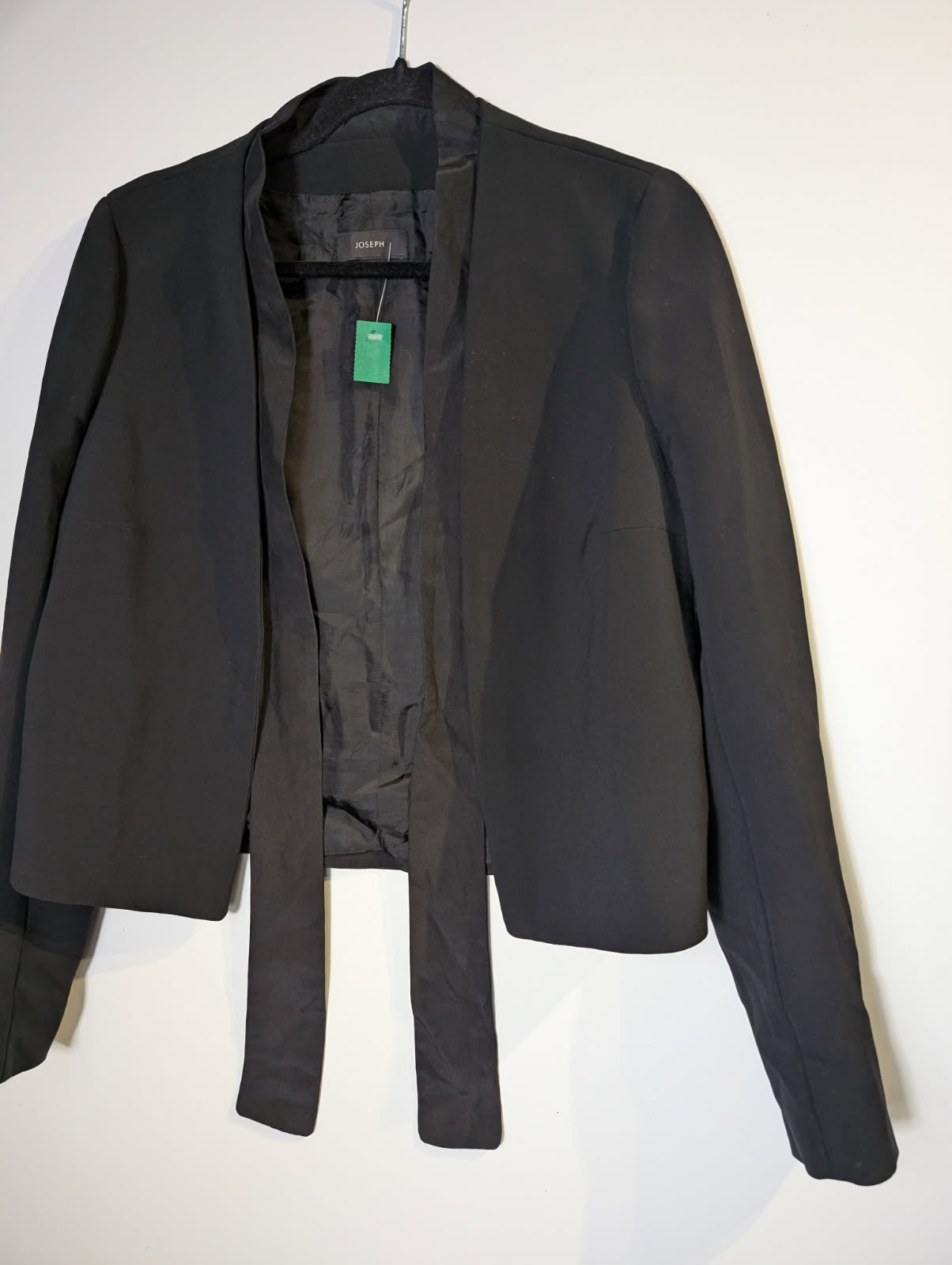 Joseph Open Front Cropped Blazer Jacket Black EU 40 - Image 3