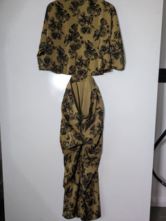 Notes du Nord Floral Cutout Midi Dress Olive Green Size 36 - Image 6