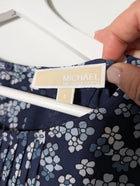 Michael Kors Blue Floral Print Flutter Sleeve Jumpsuit Size S - Image 4