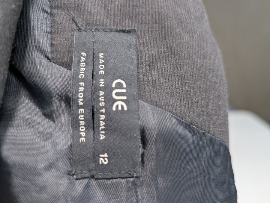 Cue Sleeveless Textured Fit and Flare Dress Grey Women's AU 12 - Image 6