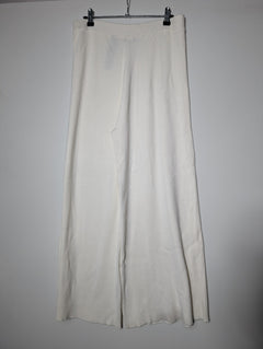 Zara Knit Ribbed Wide Leg Pants White Size M - Image 4