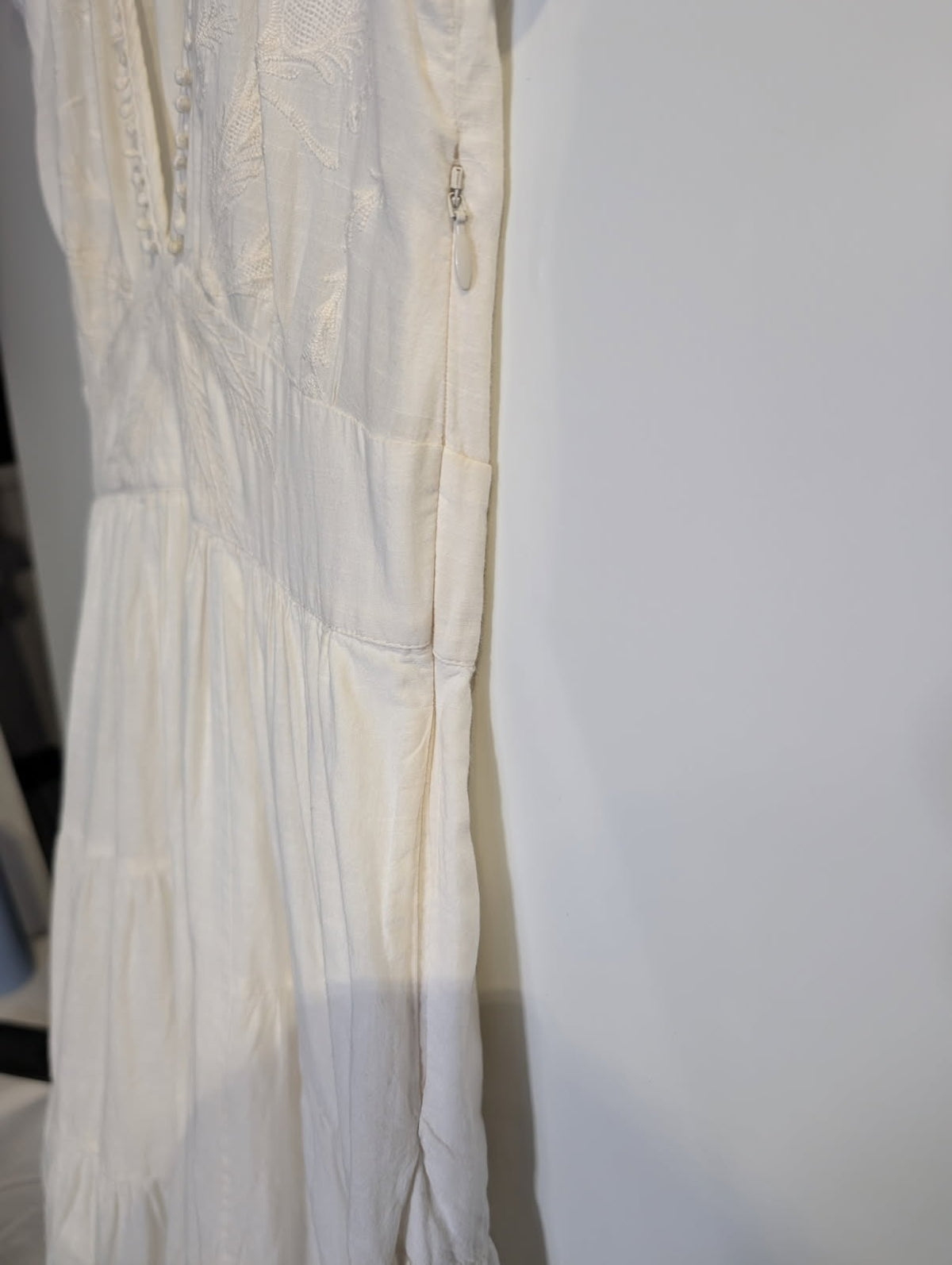 Marie Louise de Monterey Tiered Midi Dress White Size 8 - Image 4