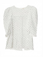 Rebecca Taylor White Blouse with Black Embroidered Bows Size 2 - Image 1