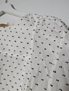 Rebecca Taylor White Blouse with Black Embroidered Bows Size 2 - Image 2