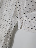 Rebecca Taylor White Blouse with Black Embroidered Bows Size 2 - Image 3