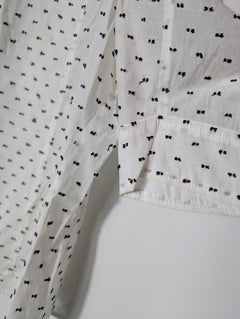 Rebecca Taylor White Blouse with Black Embroidered Bows Size 2 - Image 3