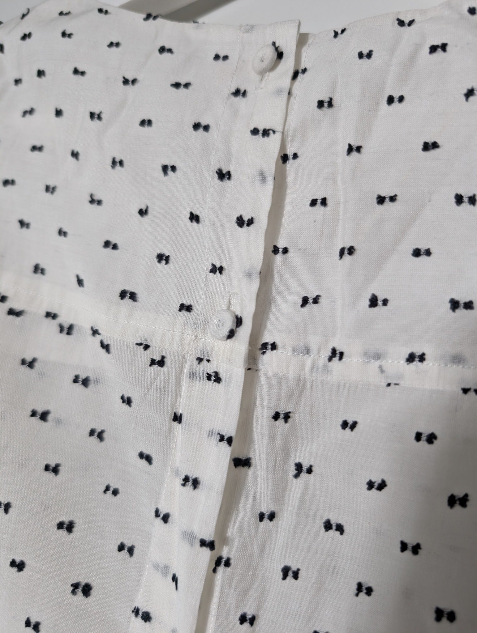 Rebecca Taylor White Blouse with Black Embroidered Bows Size 2 - Image 5