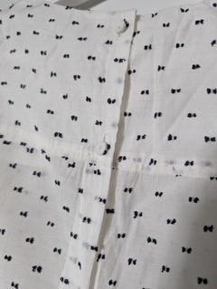 Rebecca Taylor White Blouse with Black Embroidered Bows Size 2 - Image 5