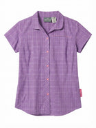 Kathmandu No Fly Zone Women's Short Sleeve Shirt Purple Plaid Size 12 - Image 1