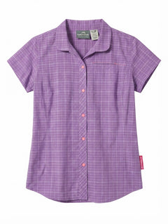 Kathmandu No Fly Zone Women's Short Sleeve Shirt Purple Plaid Size 12 - Image 1