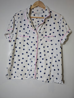 Peter Alexander Women's Polka Dot Pajama Set White & Navy Size M - Image 9
