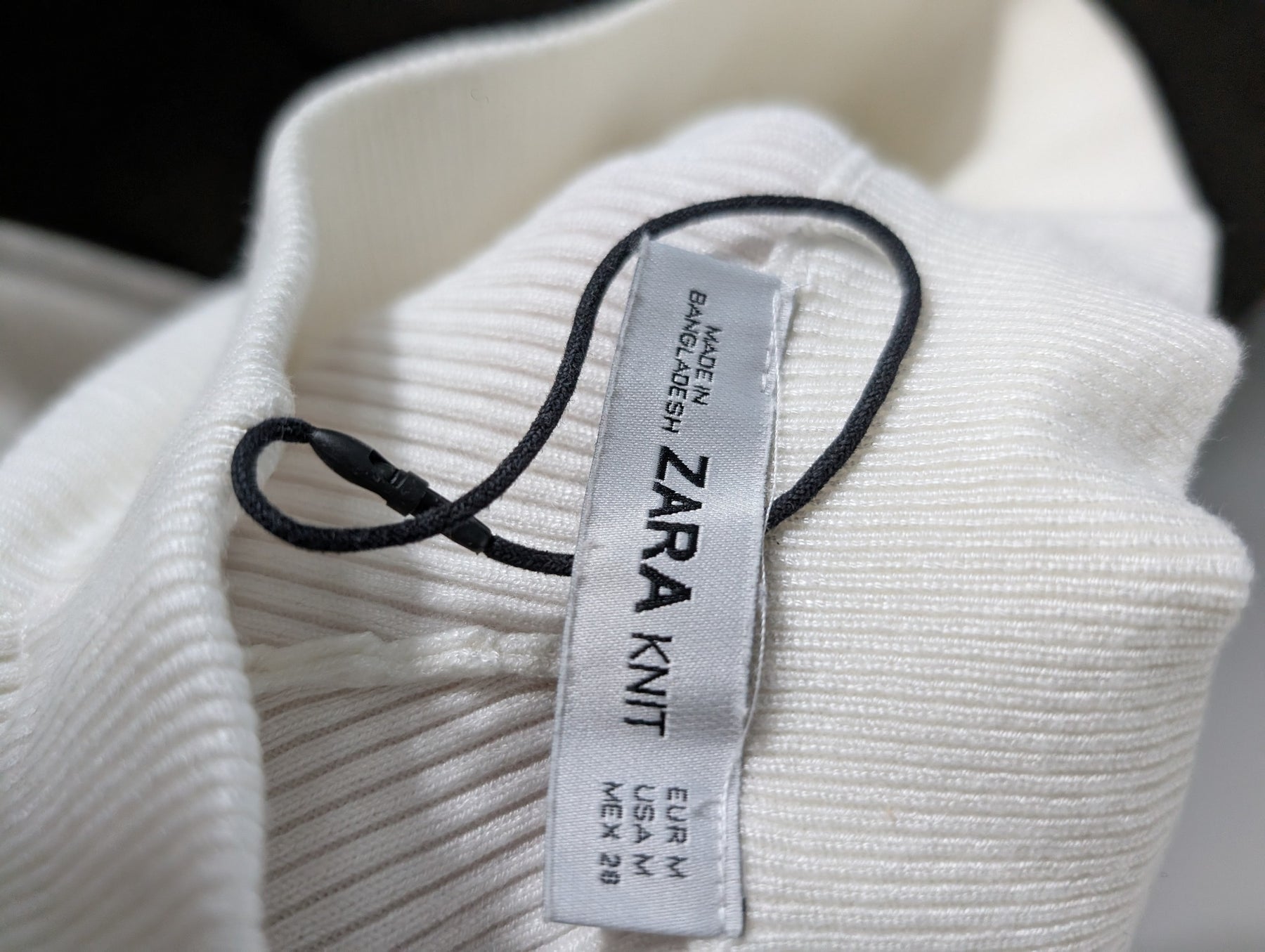 Zara Knit Ribbed Wide Leg Pants White Size M - Image 5