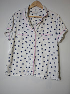 Peter Alexander Women's Polka Dot Pajama Set White & Navy Size M - Image 9