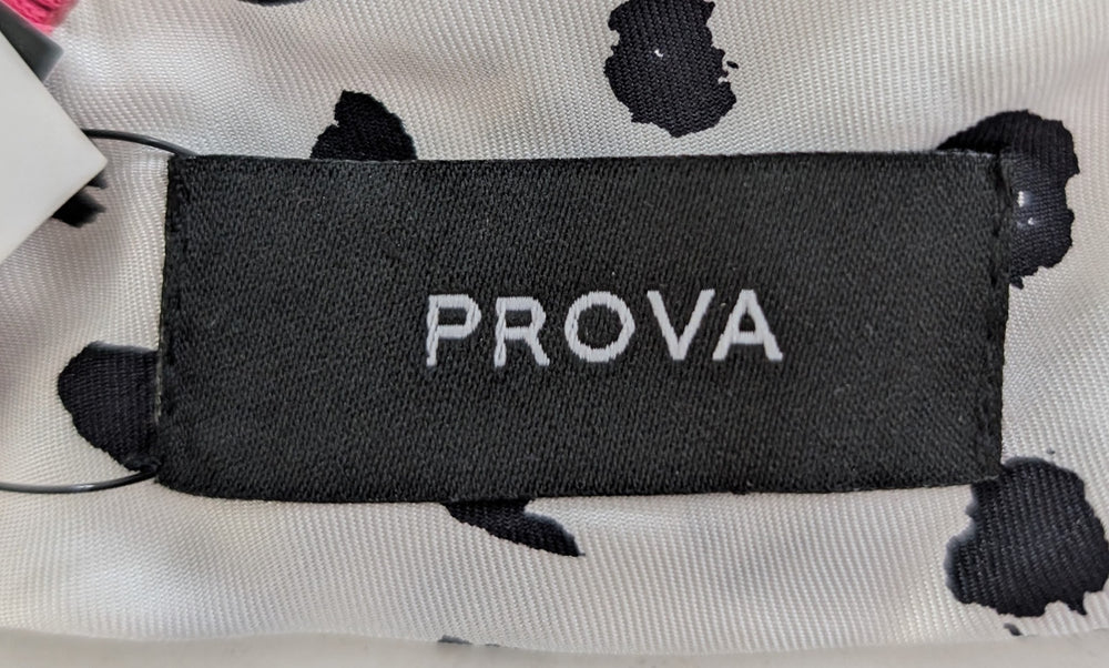 PROVA Silk Scarf Spotted Print with Beaded Fringe One Size - Image 2