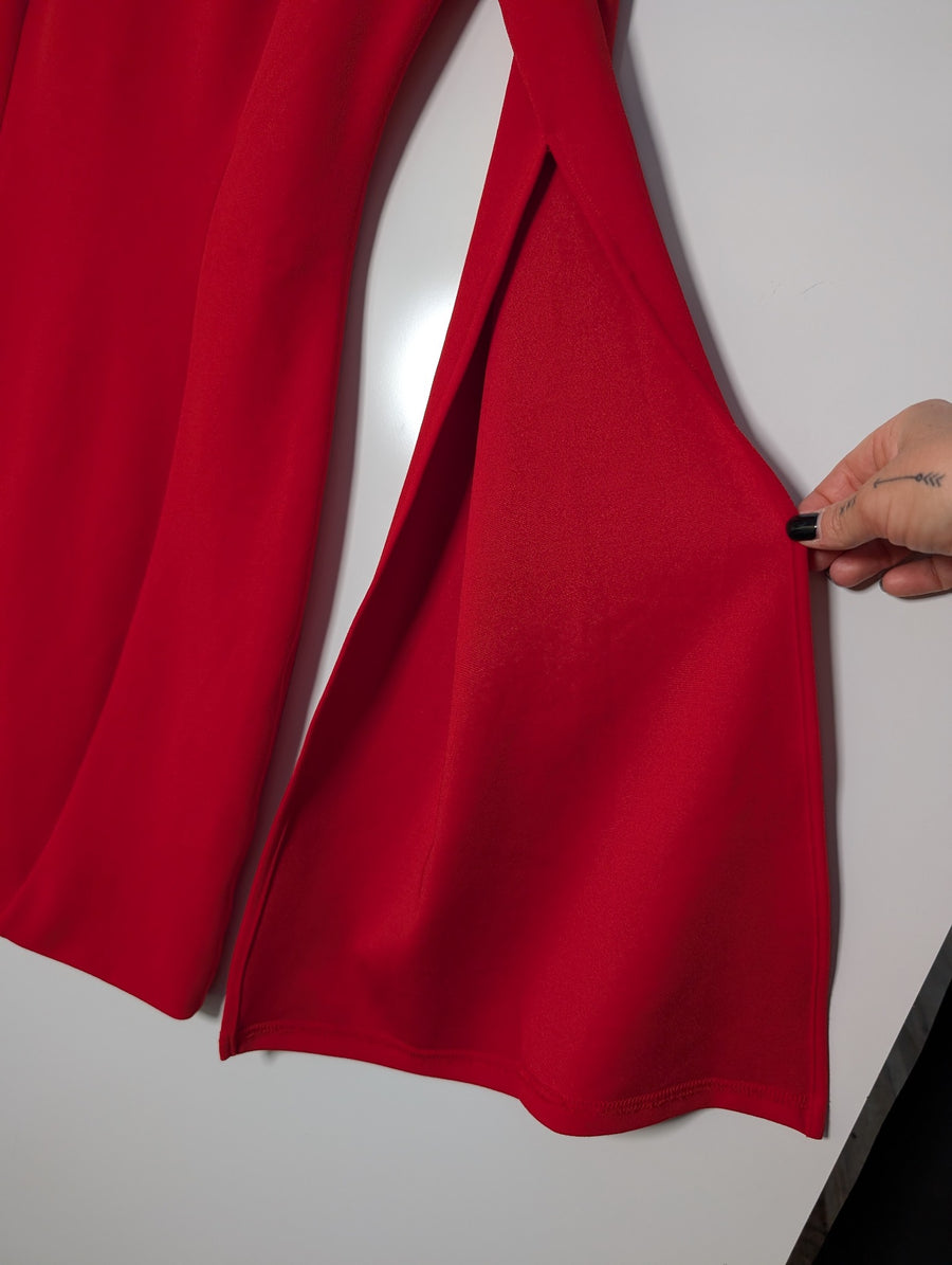 Mossman The Sense of Mystery Dress Red Cape Sleeve Mini AU 8 - Image 3