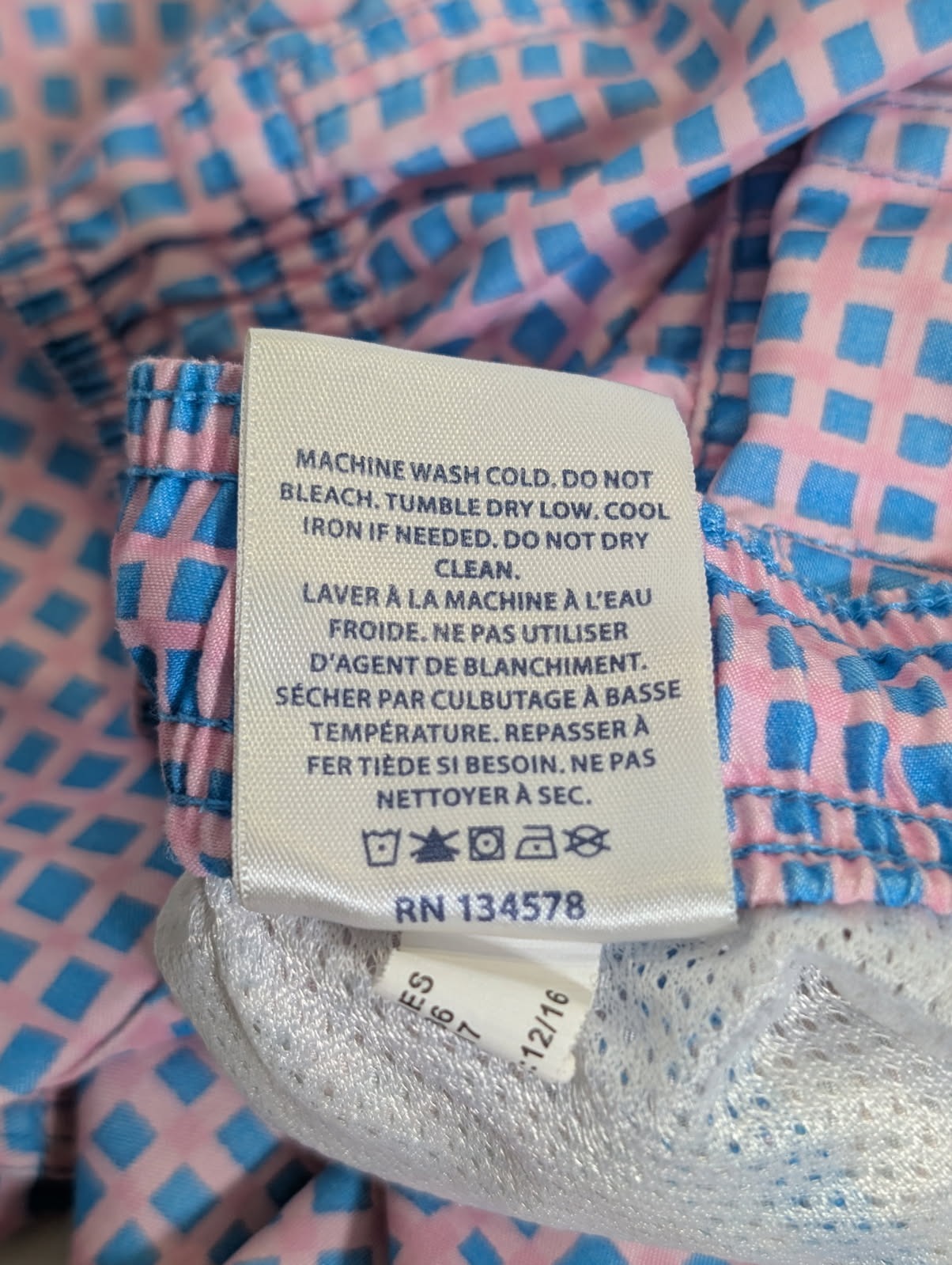 Vineyard Vines Men's Chappy Swim Trunks - Pink and Blue Grid Print - Image 5