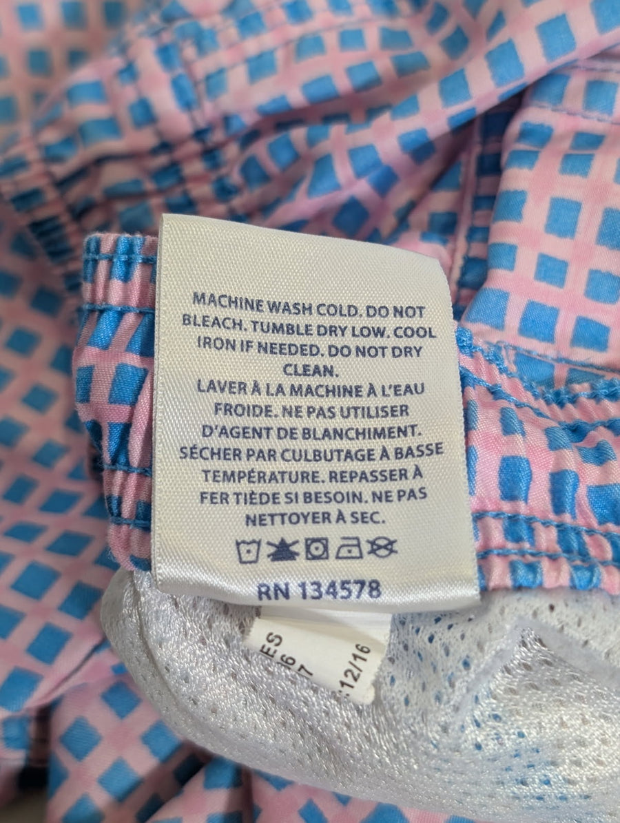 Vineyard Vines Men's Chappy Swim Trunks - Pink and Blue Grid Print - Image 5