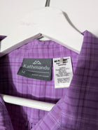 Kathmandu No Fly Zone Women's Short Sleeve Shirt Purple Plaid Size 12 - Image 2