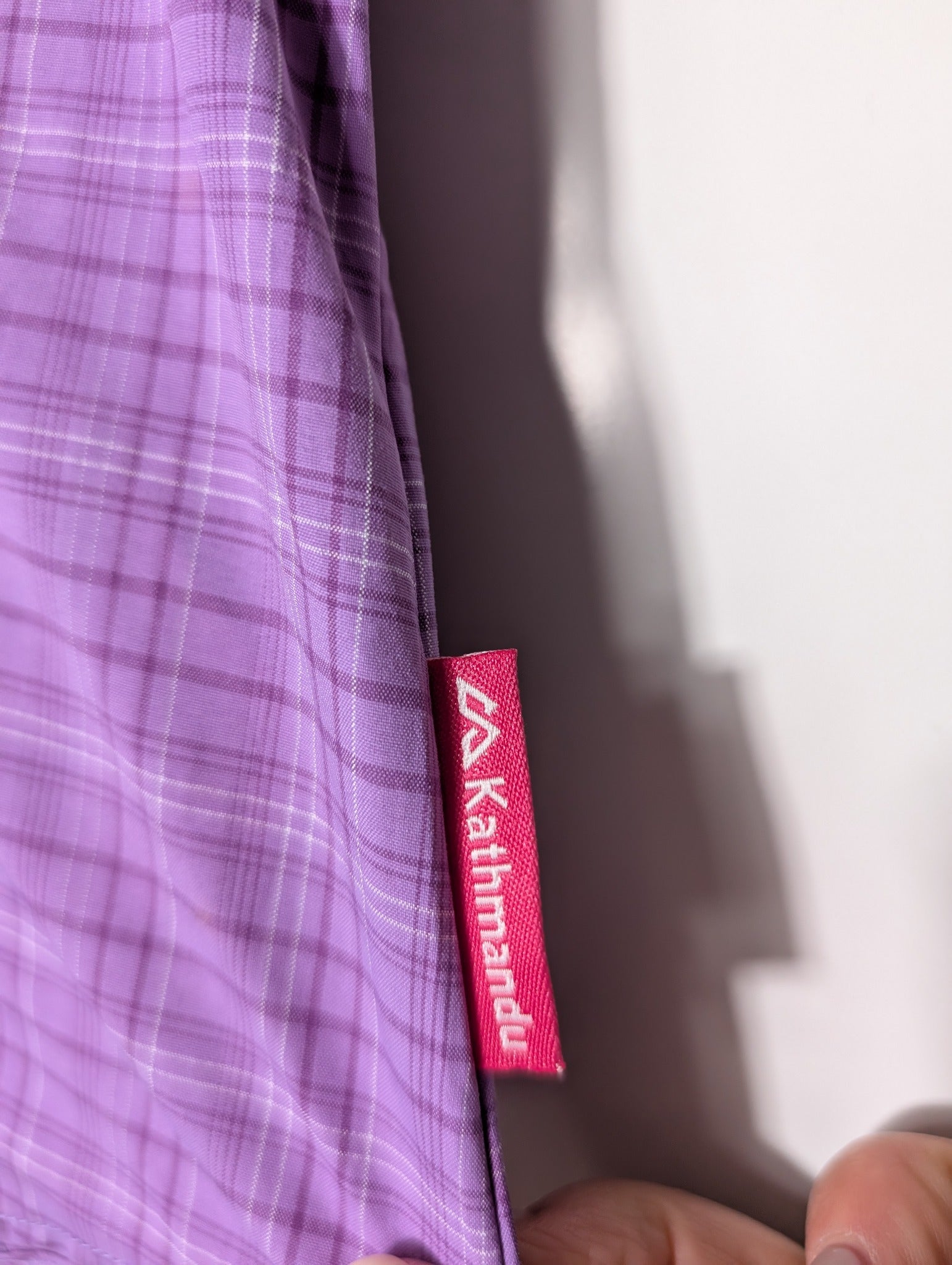 Kathmandu No Fly Zone Women's Short Sleeve Shirt Purple Plaid Size 12 - Image 3