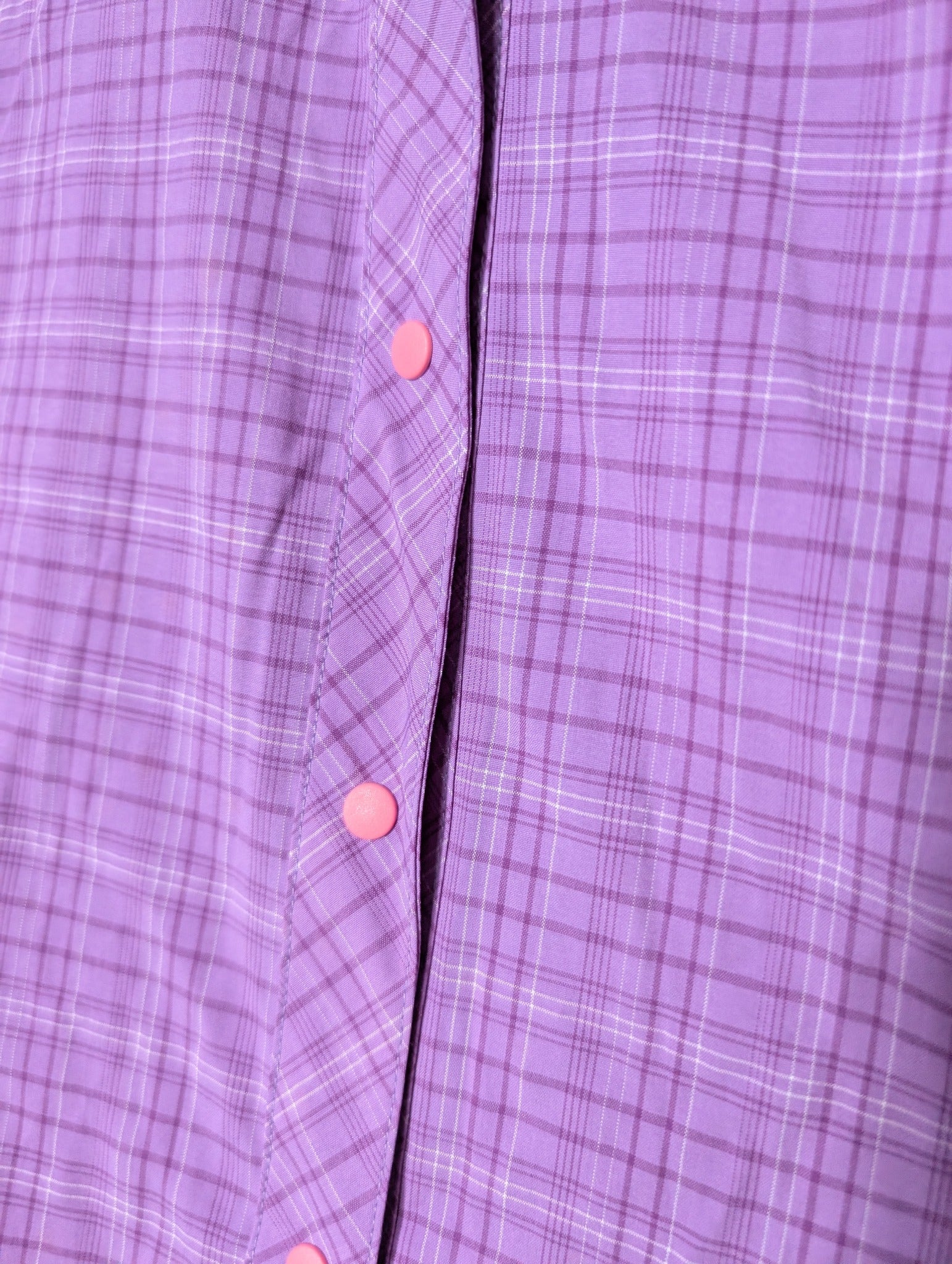 Kathmandu No Fly Zone Women's Short Sleeve Shirt Purple Plaid Size 12 - Image 4