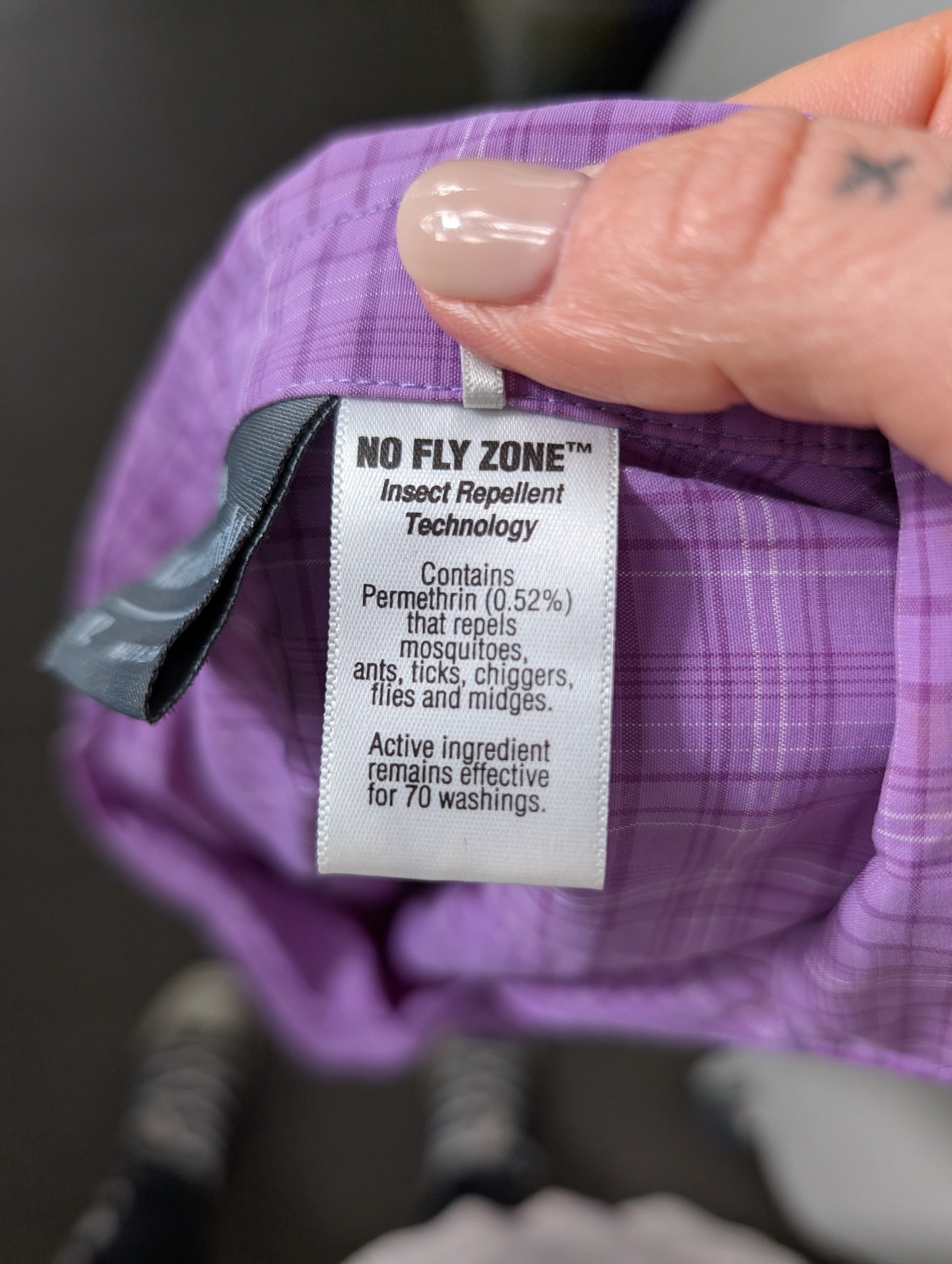 Kathmandu No Fly Zone Women's Short Sleeve Shirt Purple Plaid Size 12 - Image 7