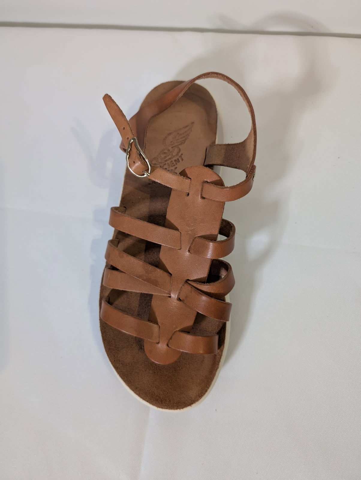 Ancient Greek Sandals - Tan Leather Gladiator Sandals Women's Size 39 - Image 7