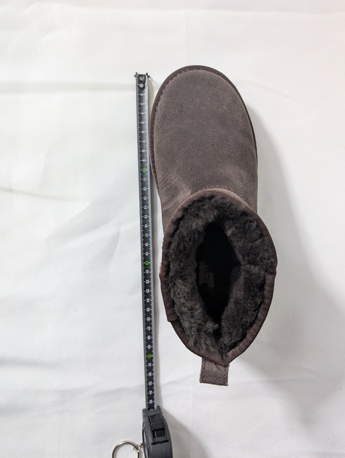 Hush Ankle Boots Grey Suede-Effect Faux Fur Lined - Image 9