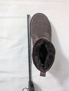 Hush Ankle Boots Grey Suede-Effect Faux Fur Lined - Image 9