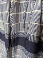 Ginger & Smart Geometric Print Wide-Leg Pants Navy White Size 8 - Image 4