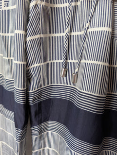Ginger & Smart Geometric Print Wide-Leg Pants Navy White Size 8 - Image 4