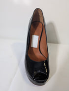 Lanvin Patent Leather Peep Toe Platform Pumps Black Size 39 - Image 2