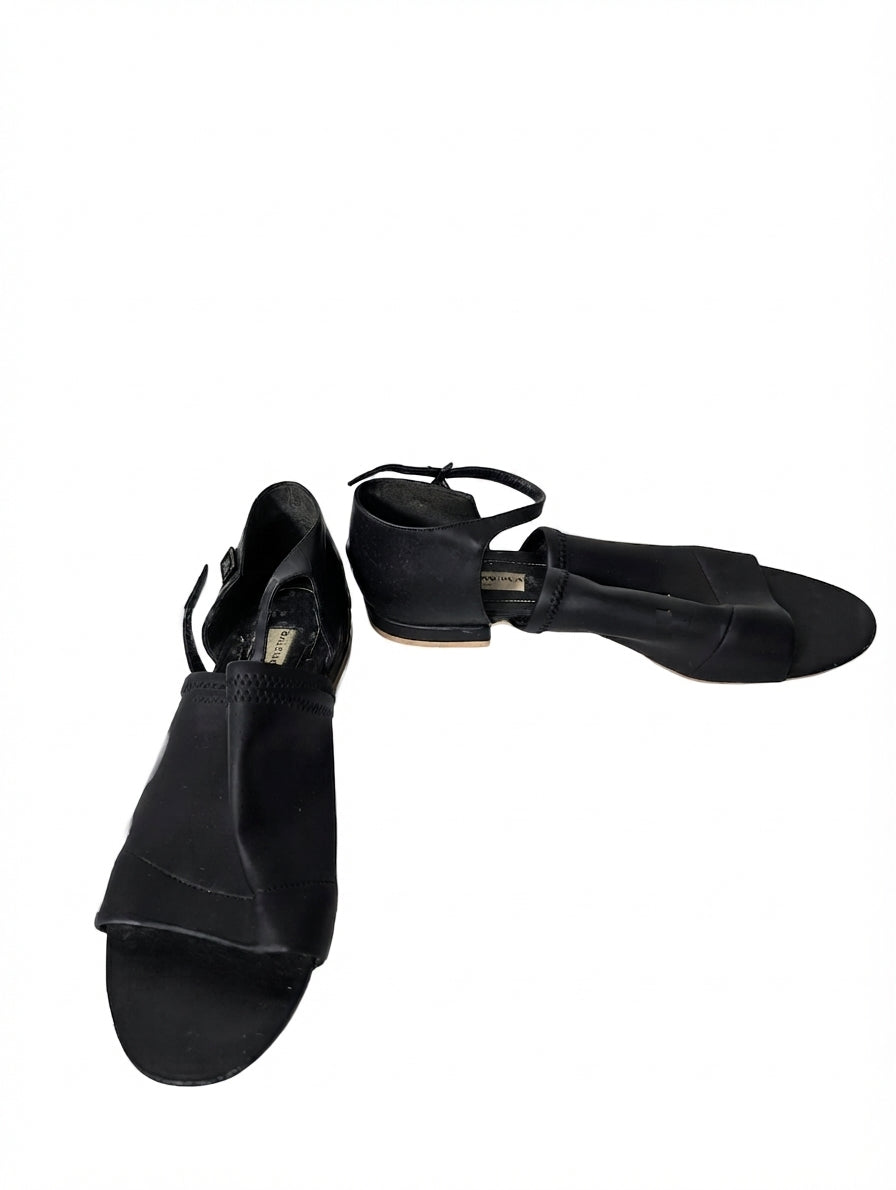 Balenciaga Black Leather Ankle Strap Flat Sandals EU 38 - Image 1