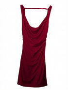 Ownley Marion Mini Dress Red Cowl Neck Ruched XS - Image 1