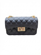 Unbranded Quilted Silicone Crossbody Bag Black Small - Image 1